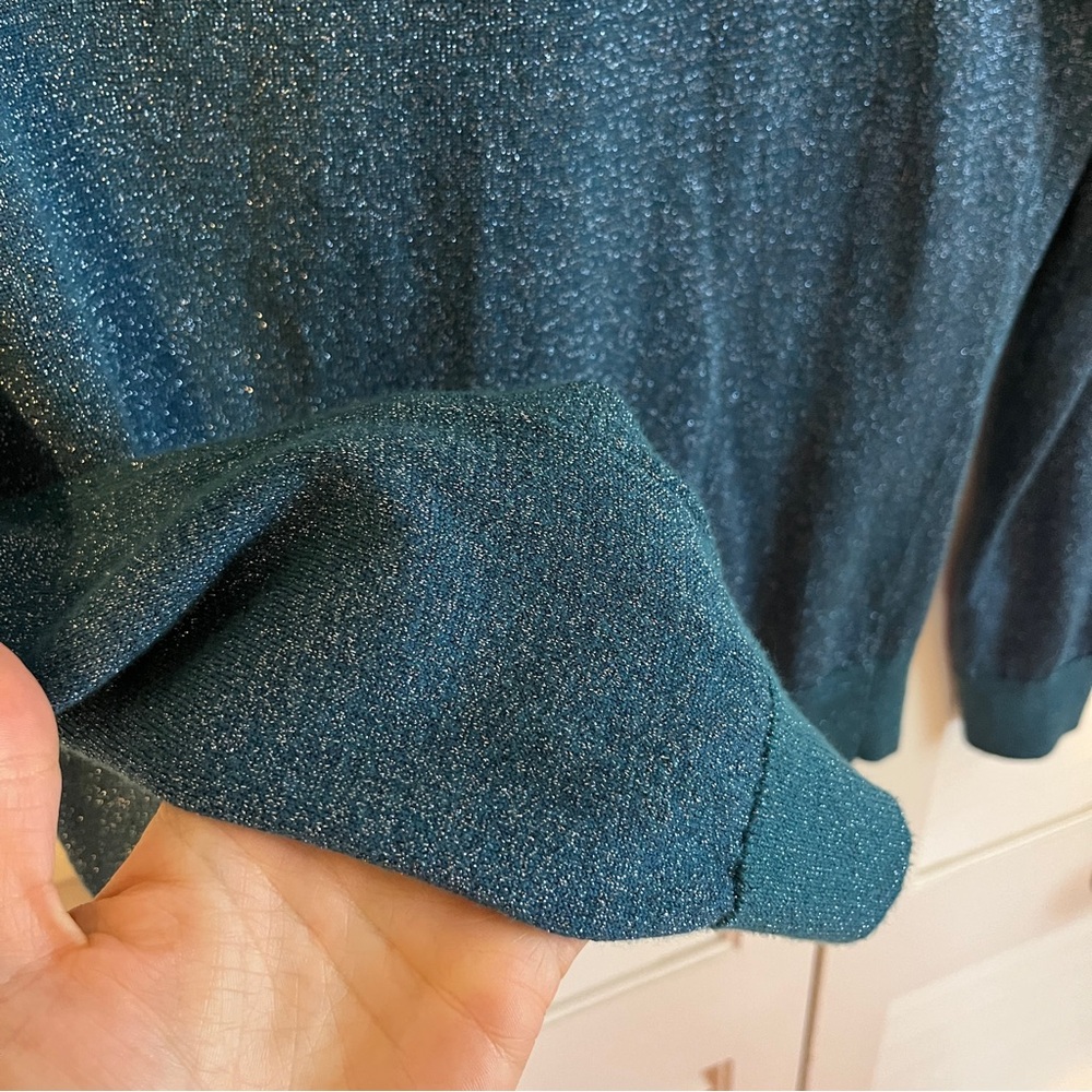 Talbots Blue Shimmer Button-Front Cardigan - Picture 6 of 6